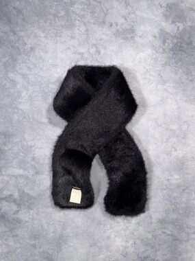 Comme Des Garcons Tricot AD1997 Vintage Black Faux Fur Scarf Rare